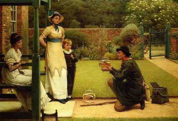 Leslie George Dunlop The Goldfish Seller A4 Photo Print