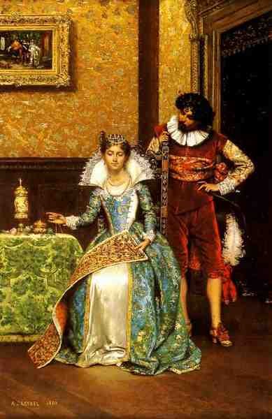 Lesrel Adolphe Alexandre The Attentive Courtier A4 Photo Print