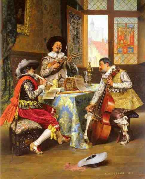Lesrel Adolphe Alexandre The Musical Trio A4 Photo Print