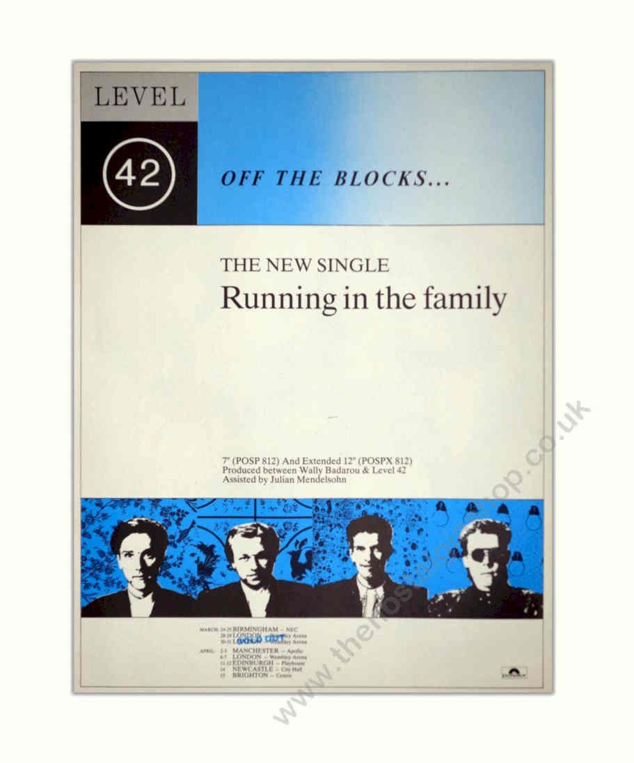 Level 42 Off Vintage Retro Advert Poster A4 Photo Print