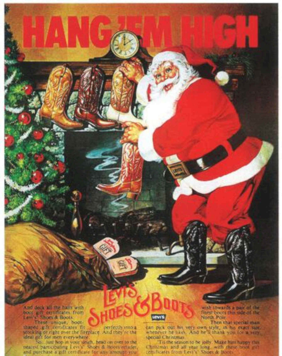 Levi S Boots Vintage Retro Advert Poster A4 Photo Print