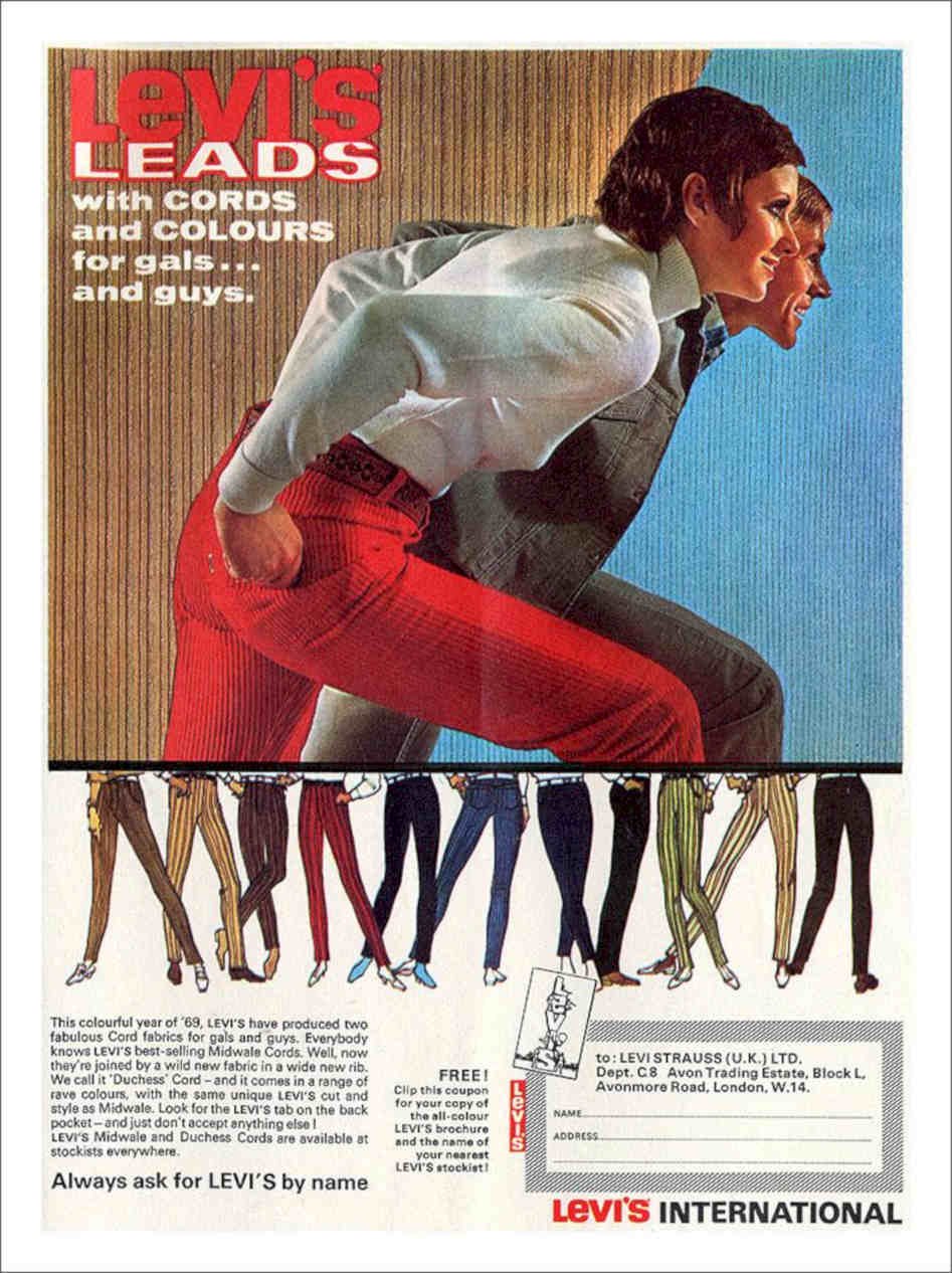 Levis Vintage Retro Advert Poster A4 Photo Print