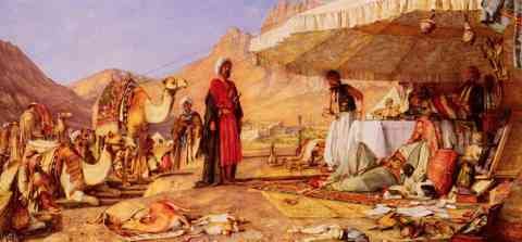 Lewis John Frederick A Frank Encampment In The Desert Of Mount Sinai A4 Photo Print