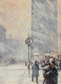 Lewis Martin 1881 1962 New York 1911 A Blizzard 23rd St & Broadway A4 Photo Print