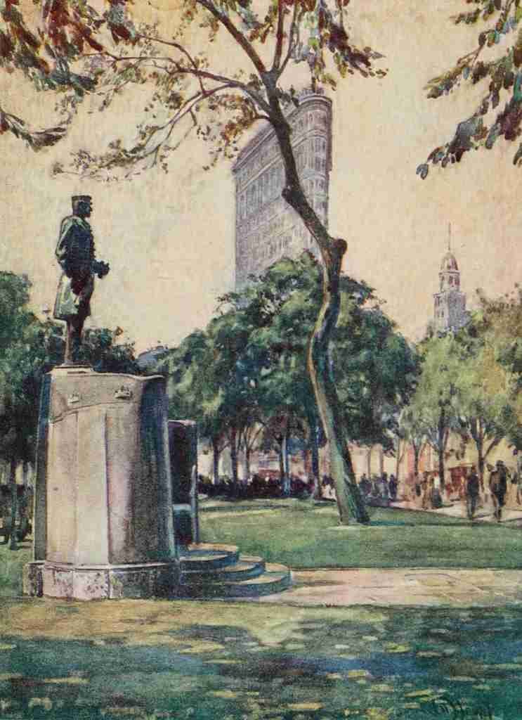 Lewis Martin 1881 1962 New York 1911 Madison Square & Flatiron Building A4 Photo Print