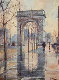 Lewis Martin 1881 1962 New York 1911 Washington Arch on a wet day A4 Photo Print