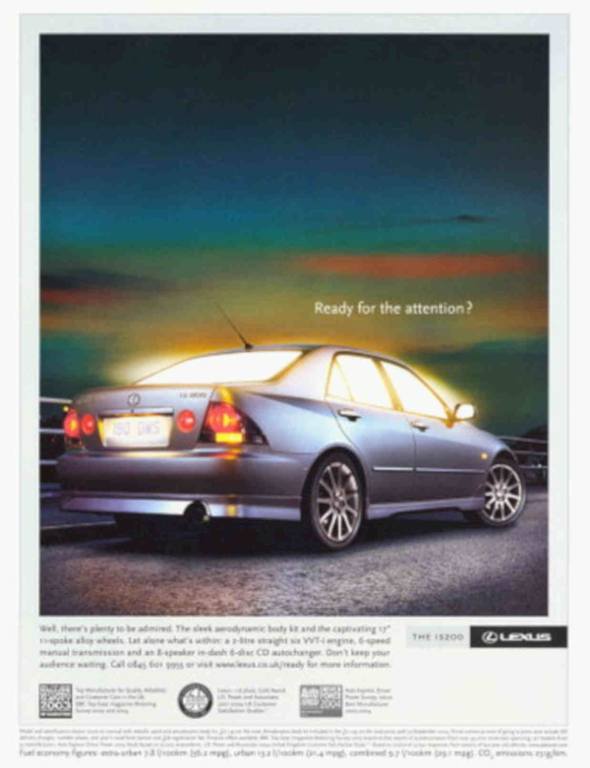 Lexus Is200 Sedan Vintage Retro Advert Poster A4 Photo Print