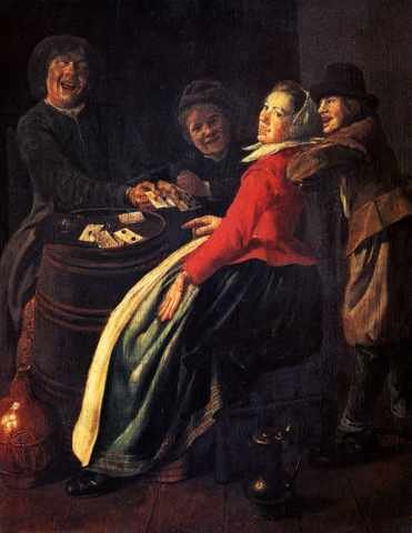 Leyster Judith Game Of Cards A4 Photo Print