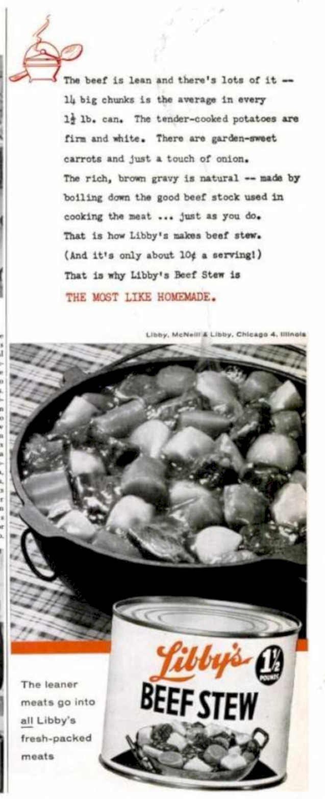 Libbys Beef Stew Vintage Retro Advert Ads A4 Photo Print