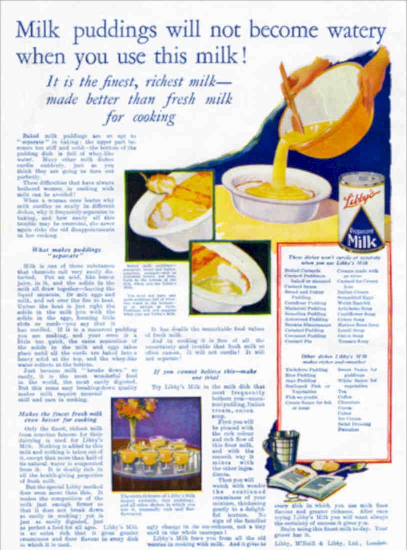 Libbys Milk Pudding Vintage Retro Advert Poster A4 Photo Print