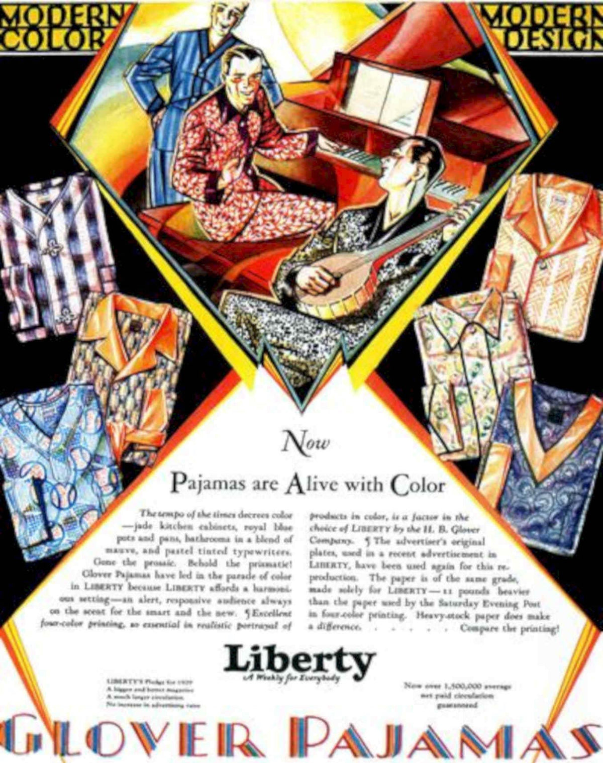 Liberty Pajamas Luxury Vintage Retro Advert Poster A4 Photo Print
