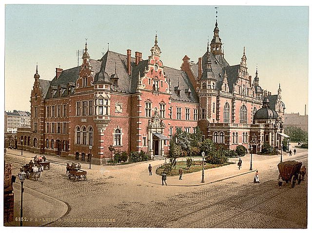 Library Exchange Leipsig Saxony Vintage A4 Photo Print