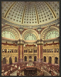 Library of Congress Reading Room in rotunda Vintage A4 Photo Print