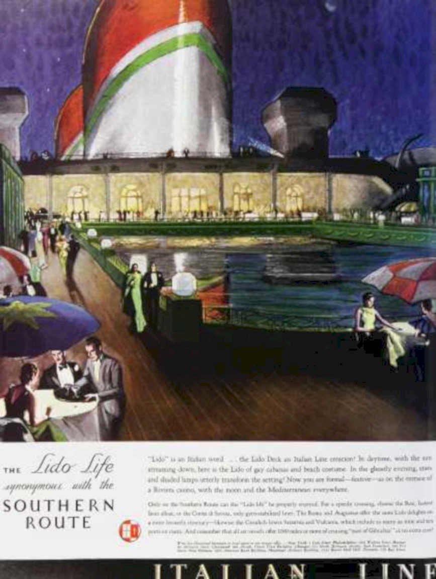 Lido Life Deck Vintage Retro Advert Ads A4 Photo Print