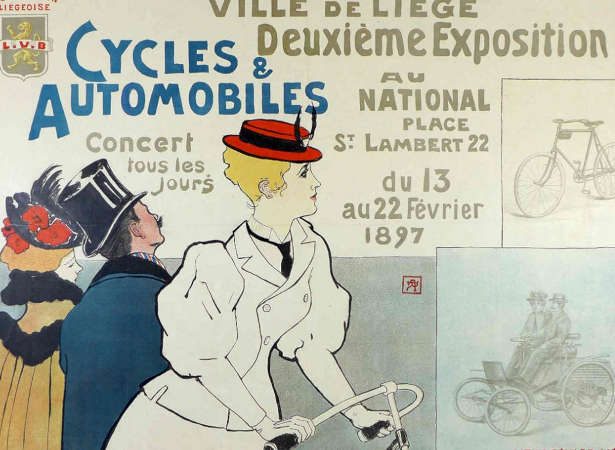 Liege Bicycle Exhibition Vintage Retro Advert Poster A4 Photo Print