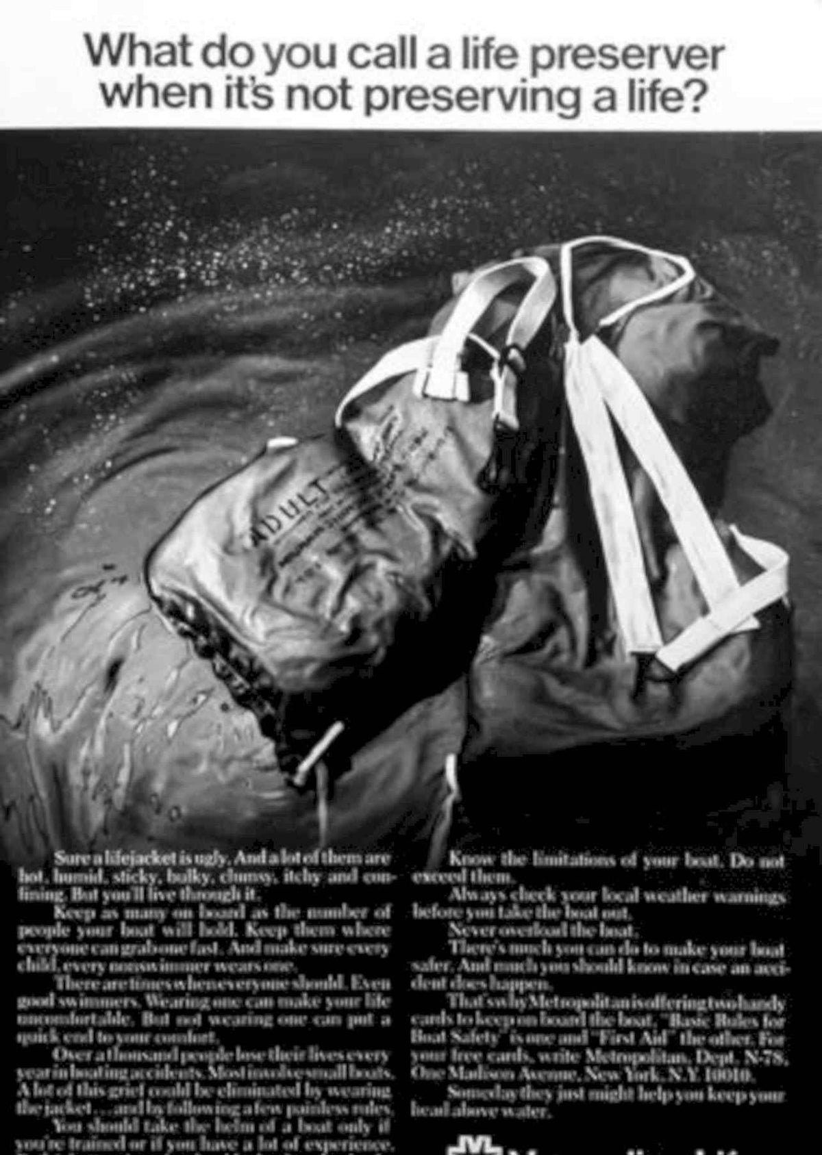 Life Jacket Warning Vintage Retro Advert Poster A4 Photo Print
