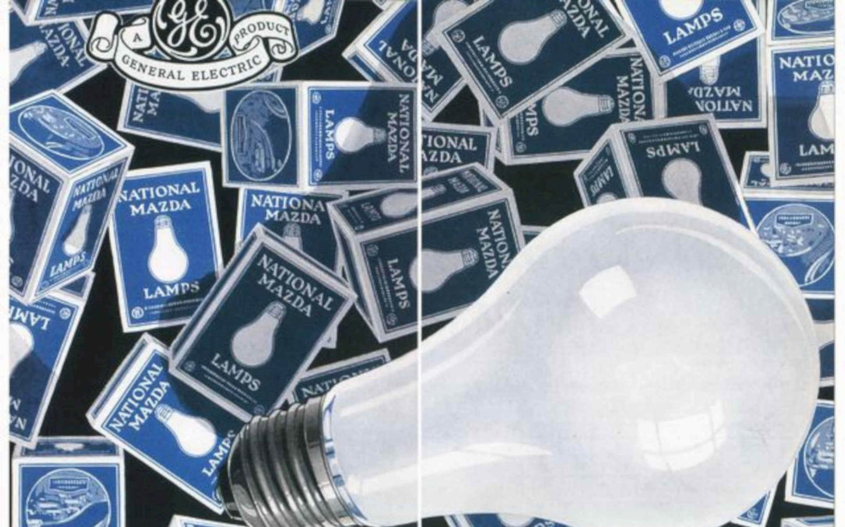 Light Bulb Lamps Vintage Retro Advert Poster A4 Photo Print