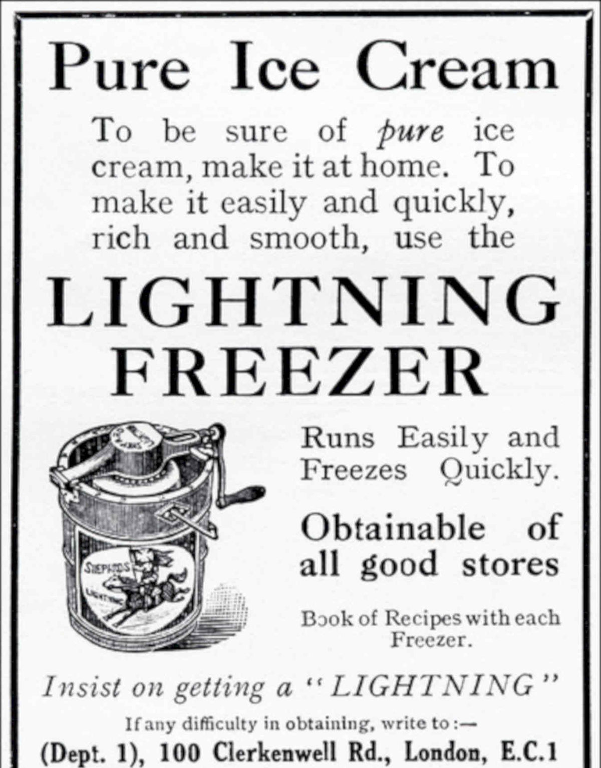 Lightning Freezer Ice Vintage Retro Advert Poster A4 Photo Print