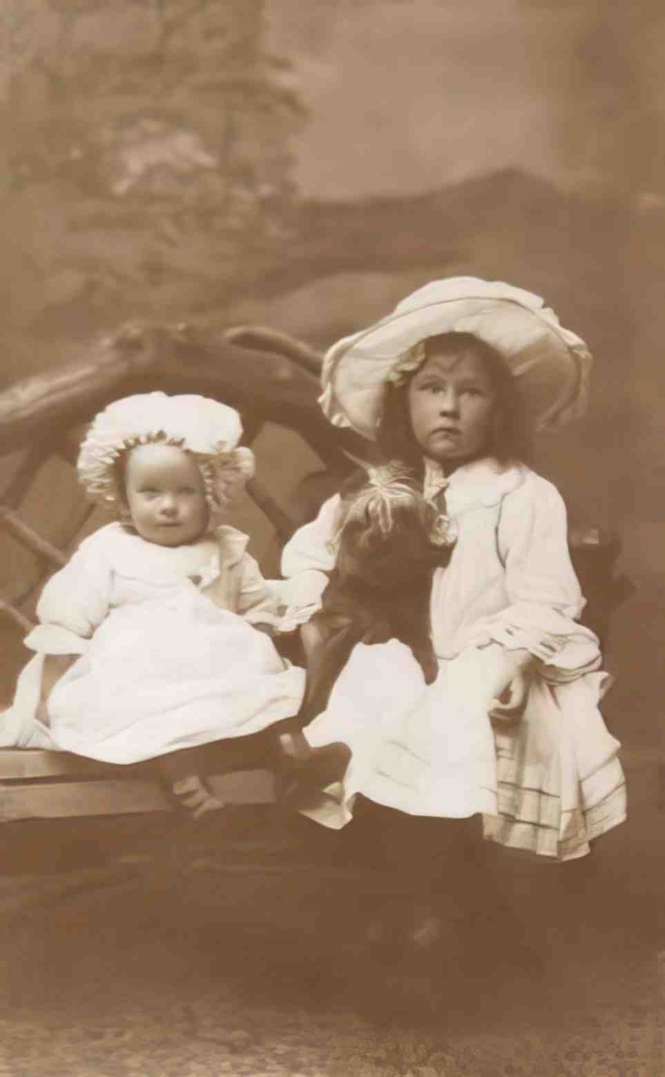 Lily Emily Shepherd and Violet Shepherd Vintage A4 Photo Print