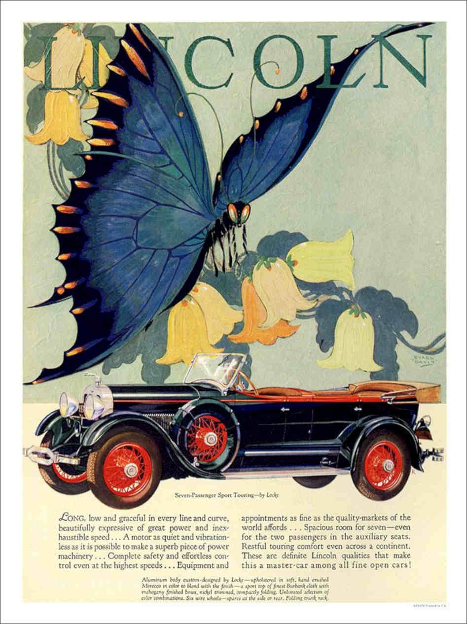 Lincoln Art Deco Car Advert Vintage Retro Advert Poster A4 Photo Print