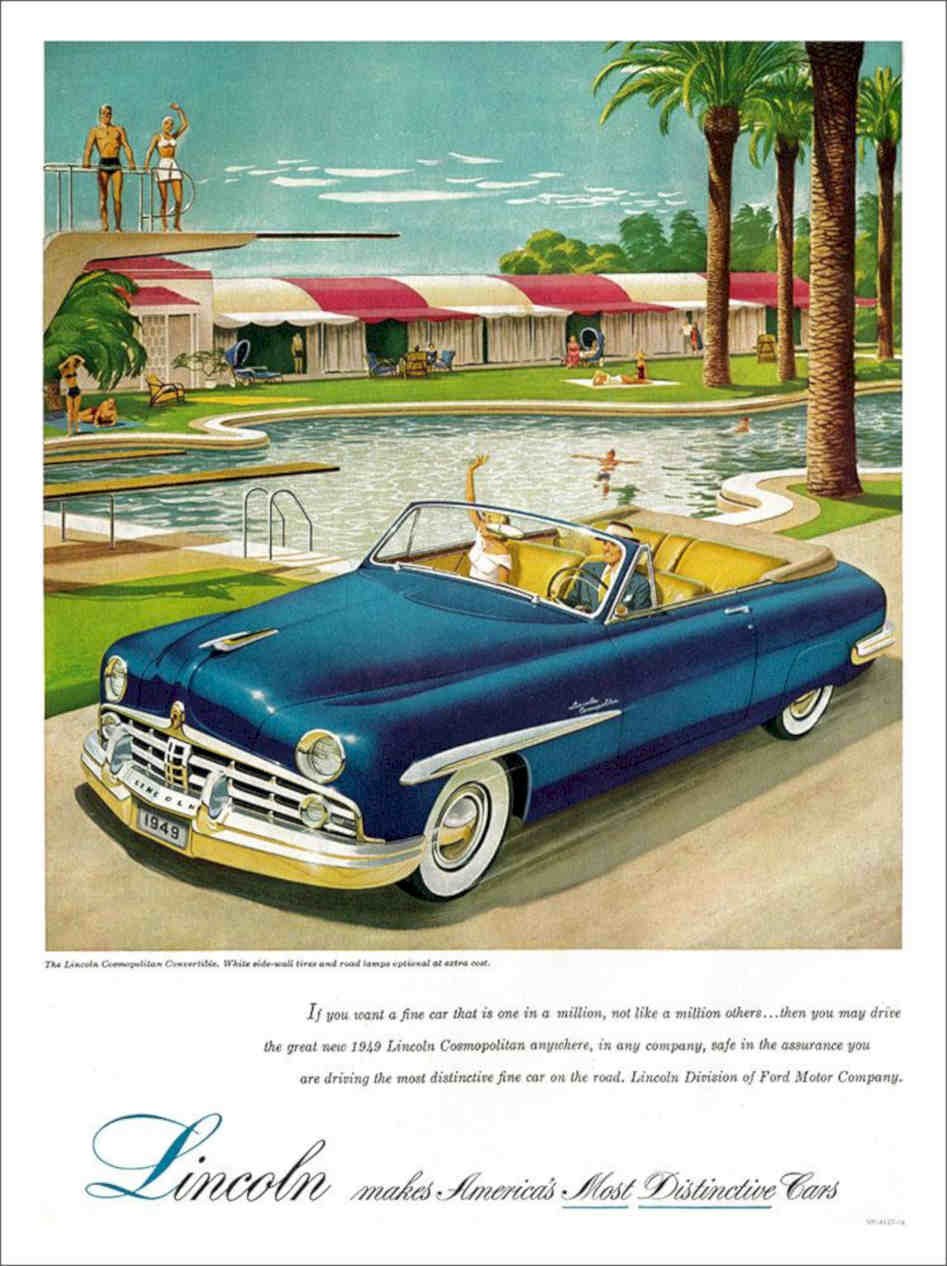 Lincoln Car Advert 1949 Vintage Retro Advert Poster A4 Photo Print