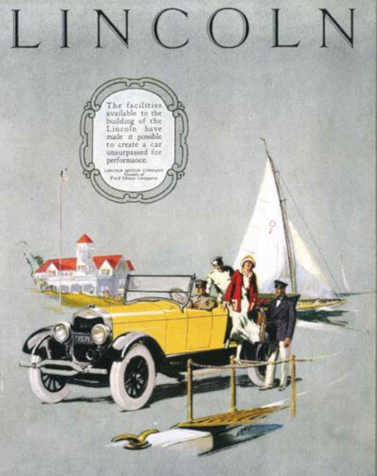 Lincoln Convertible Yacht Vintage Retro Advert Poster A4 Photo Print