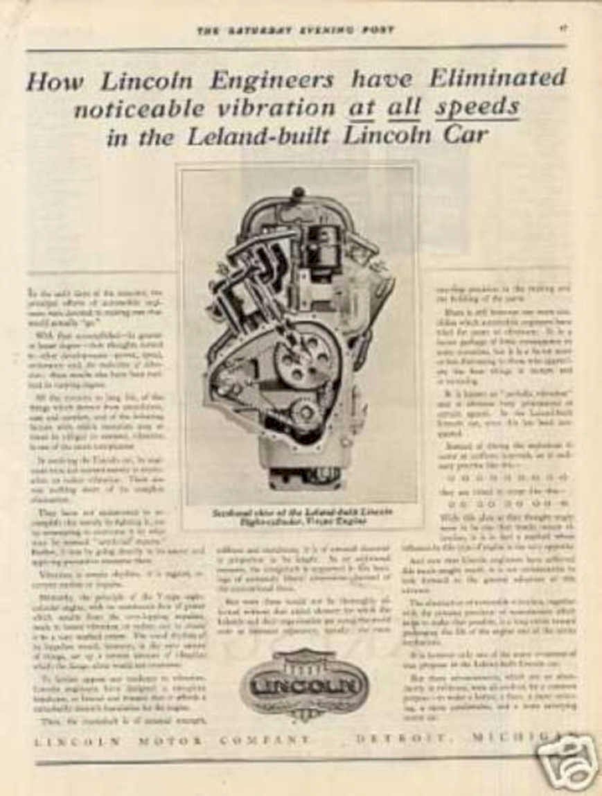 Lincoln Engine Block Vintage Retro Advert Ads A4 Photo Print