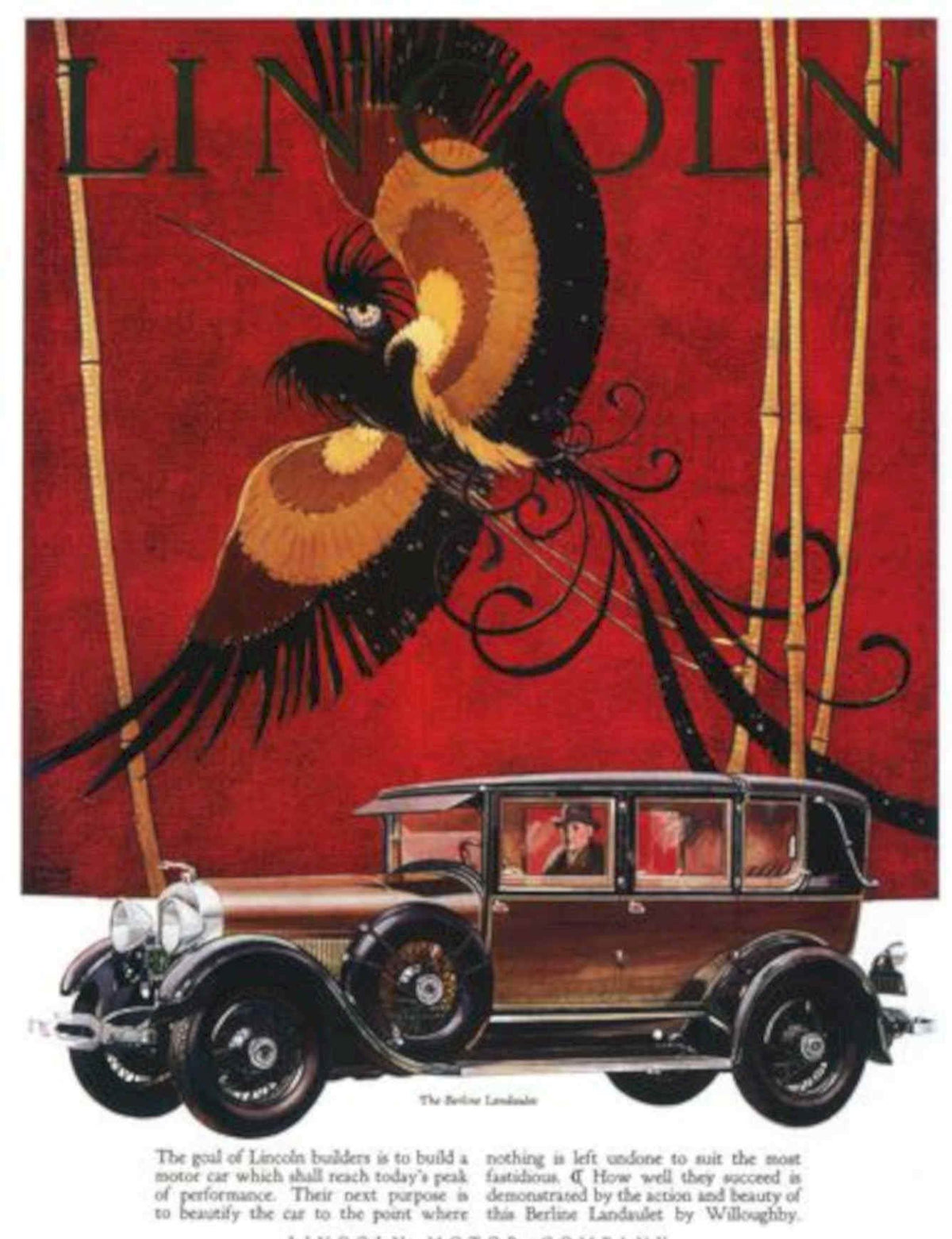 Lincoln Phoenix Modell Vintage Retro Advert Poster A4 Photo Print