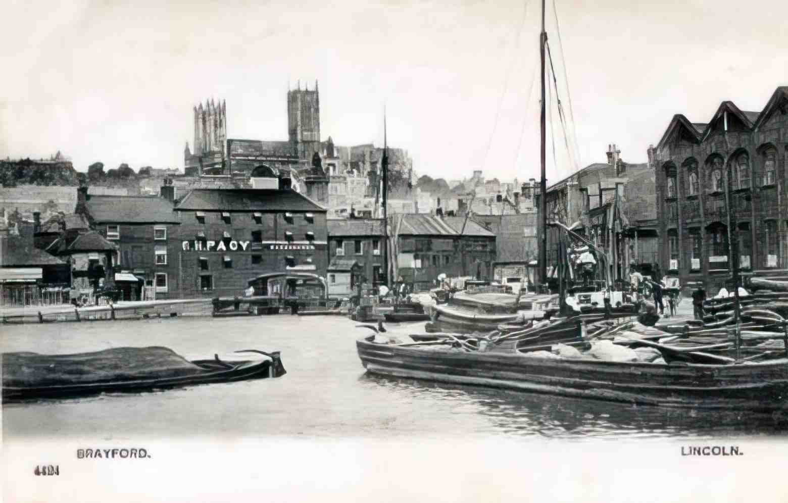 Lincolnshire Lincoln Brayford 1910s Vintage A4 Photo Print