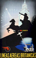 Lineas Aereas Britanicas Vintage Retro Advert Poster A4 Photo Print