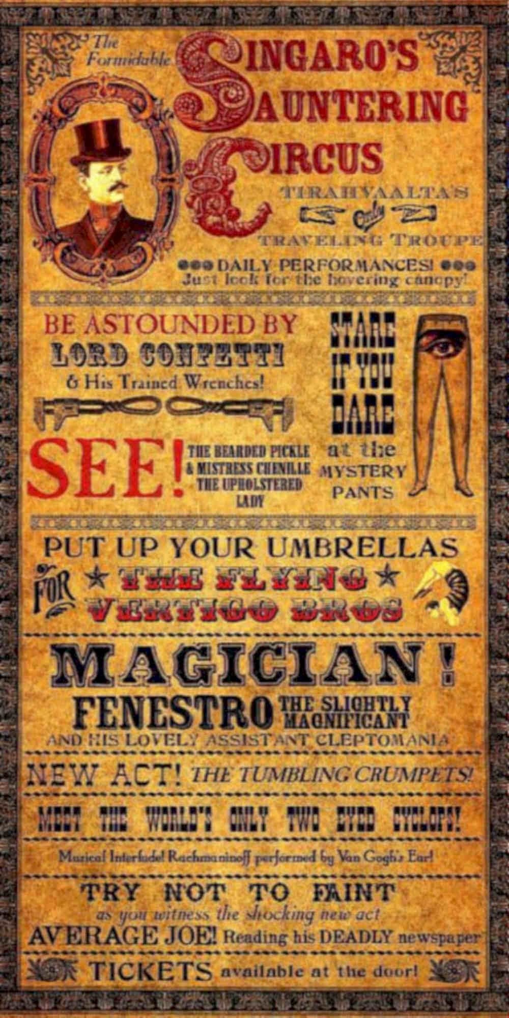 Lingaros Auntering Circus Vintage Retro Advert Poster A4 Photo Print