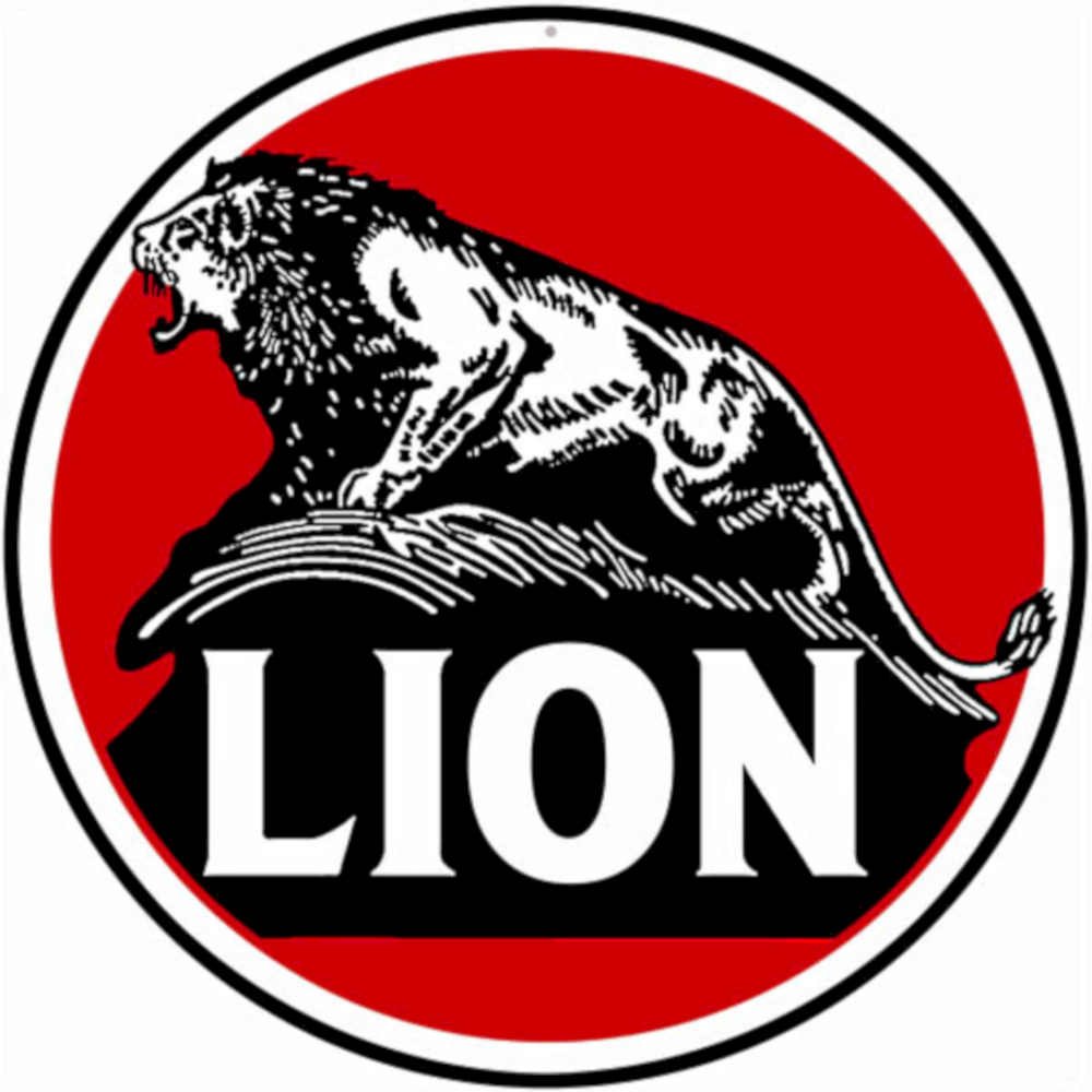 Lion Circle Logo Vintage Retro Advert Ads A4 Photo Print