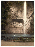 Lion Monument and fountain Lucerne Vintage A4 Photo Print