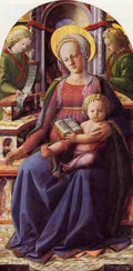 Lippi Filippino Madonna And Child Enthroned With Two Angels A4 Photo Print