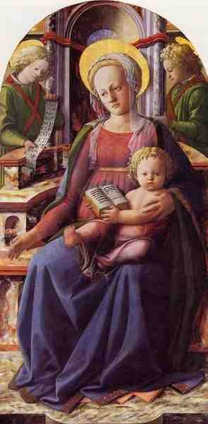 Lippi Filippino Madonna And Child Enthroned With Two Angels A4 Photo Print