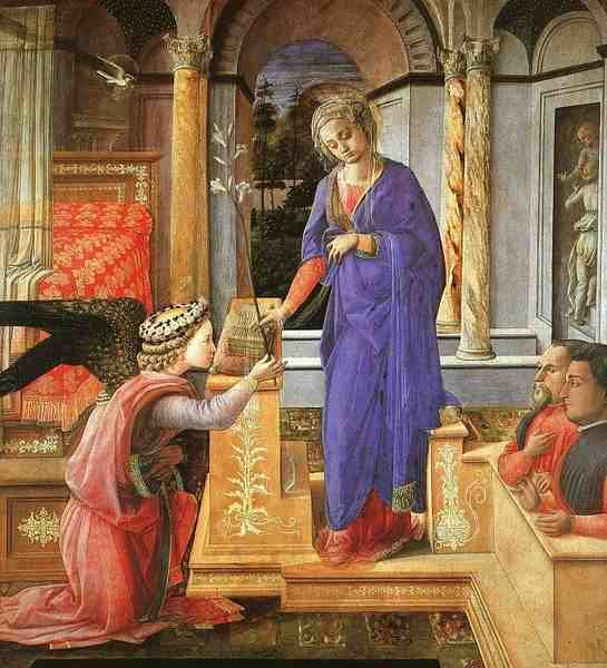 Lippi Fra Filippo The Annunciation Wih Two Kneeling Donors A4 Photo Print