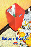 Litter Waste Bin Vintage Retro Advert Poster A4 Photo Print