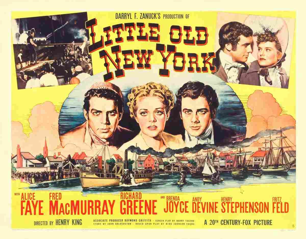 Little Old New York 1940 02  film star poster A4 Photo Print