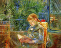 Little girl, reading by Morisot A4 Photo Print
