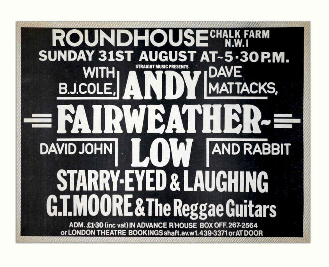 Live Music Roundhouse Vintage Retro Advert Poster A4 Photo Print