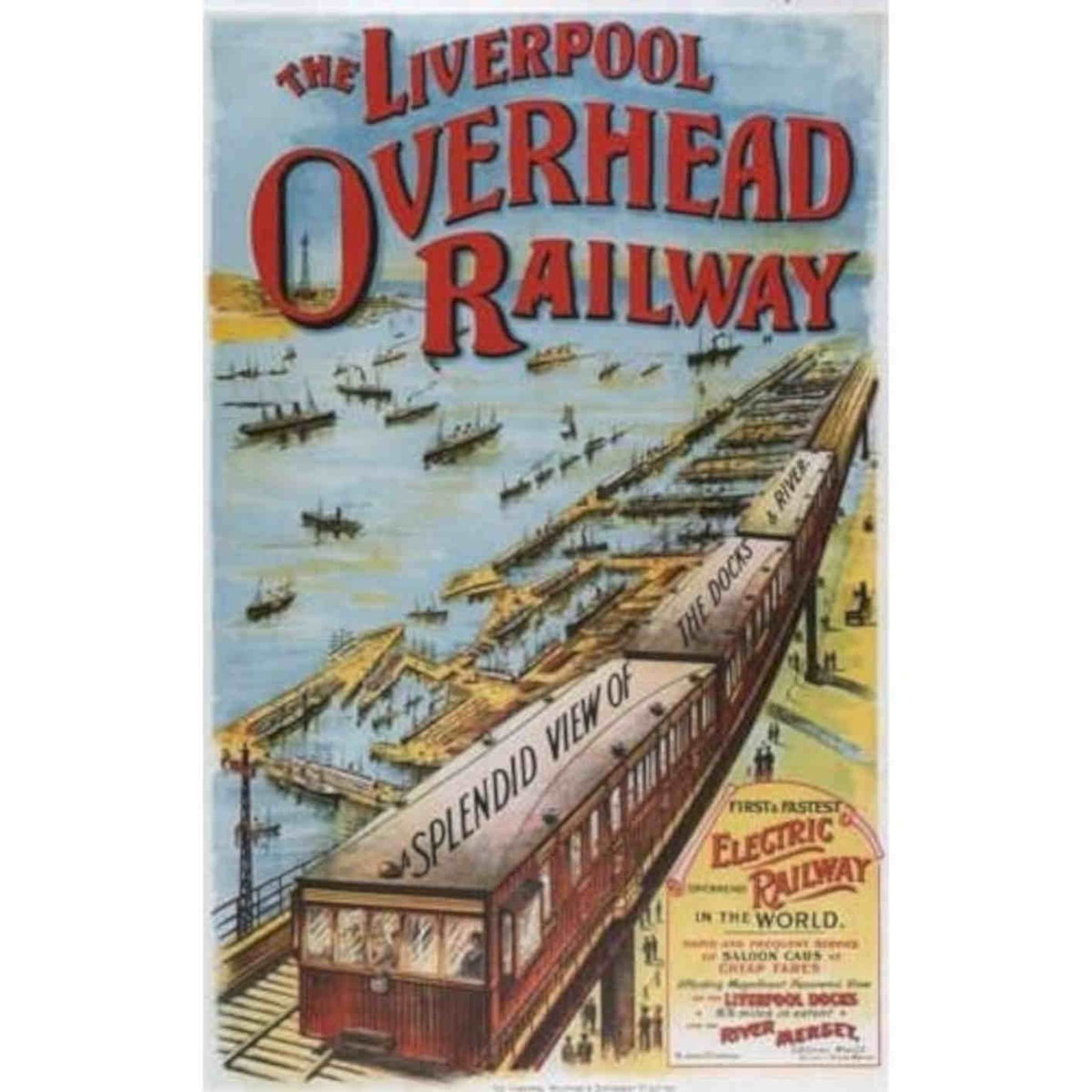 Liverpool Overhead Railway A Vintage Retro Advert Poster A4 Photo Print