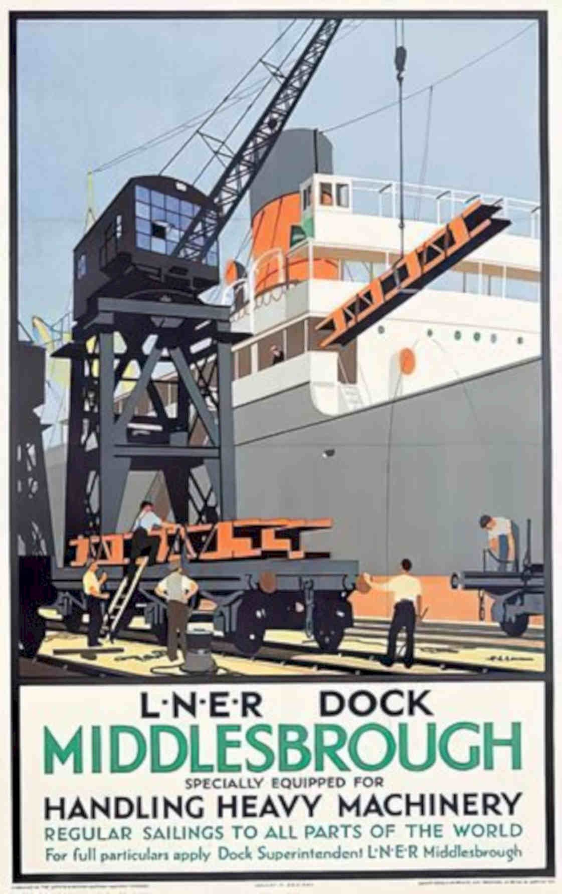 Lner Dock Middlesbrough Vintage Retro Advert Poster A4 Photo Print