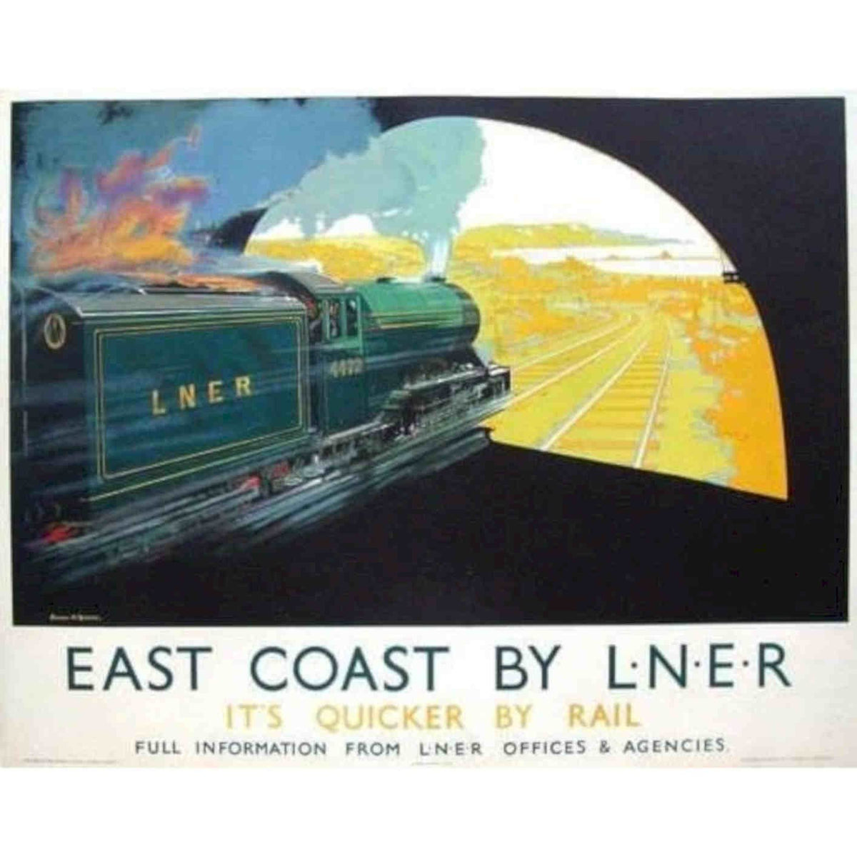 Lner East Coast By Railway Art Vintage Retro Advert Poster A4 Photo Print