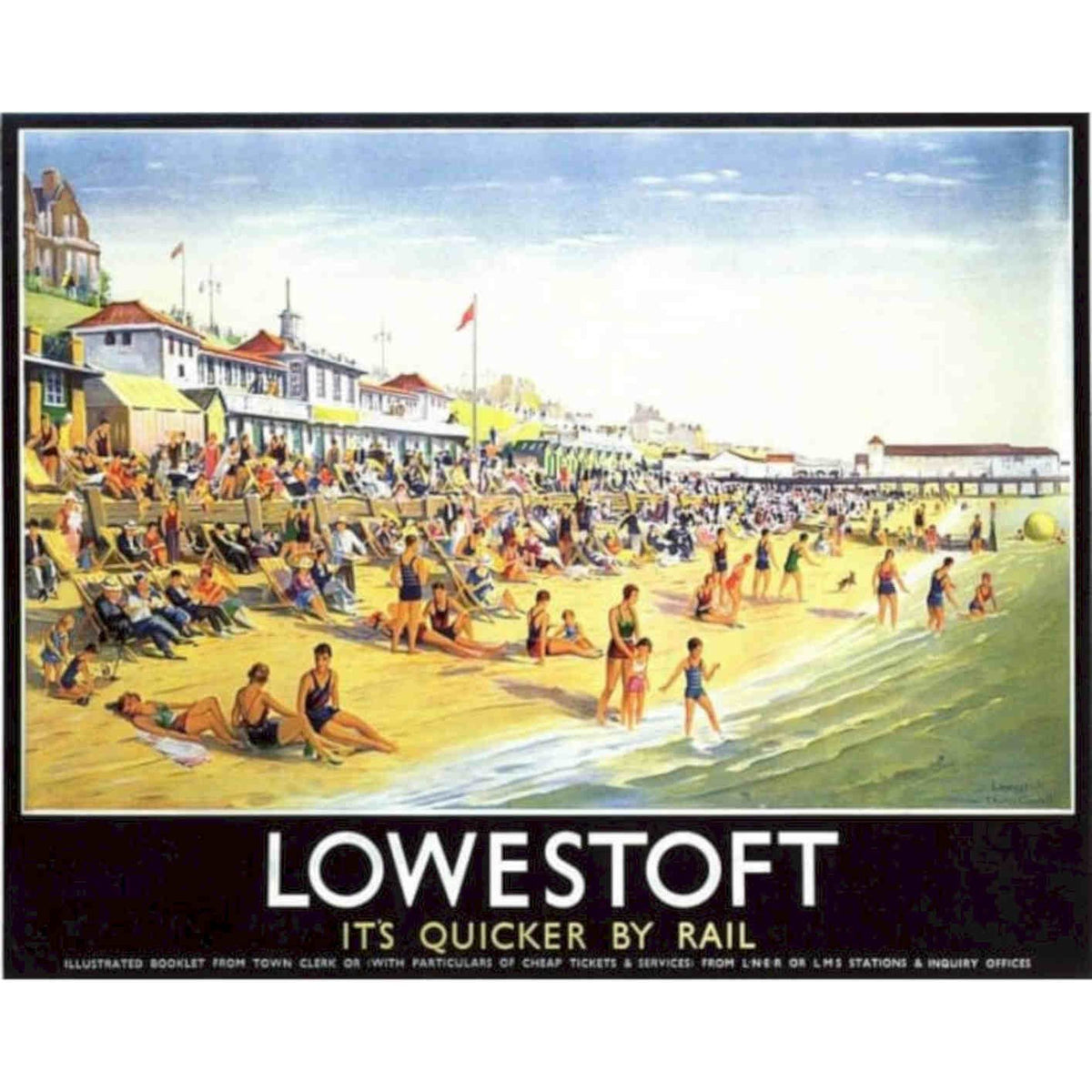 Lner Lowestoft Suffolk Railway Vi Vintage Retro Advert Poster A4 Photo Print
