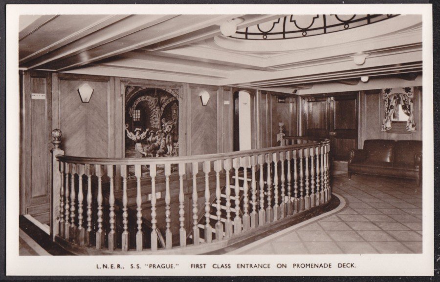 Lner Steamer Ss Prague First Class Entrance Promenade Deck Vintage A4 Photo Print