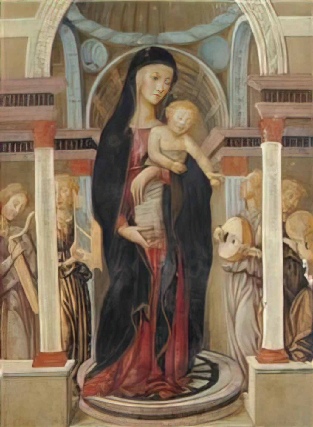 Lo Scheggia lo scheggia madonna col bambino e quattro angeli musicant Art A4 Photo Print