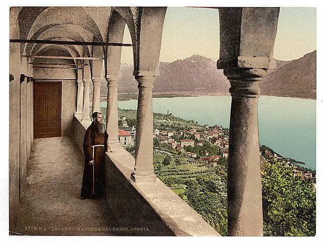 Locarno Madonna del Sasso Loggia Tessin Vintage A4 Photo Print