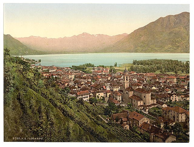 Locarno general view II Tessin Vintage A4 Photo Print