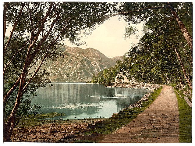 Loch Katrine path by the Loch Trossachs Vintage A4 Photo Print