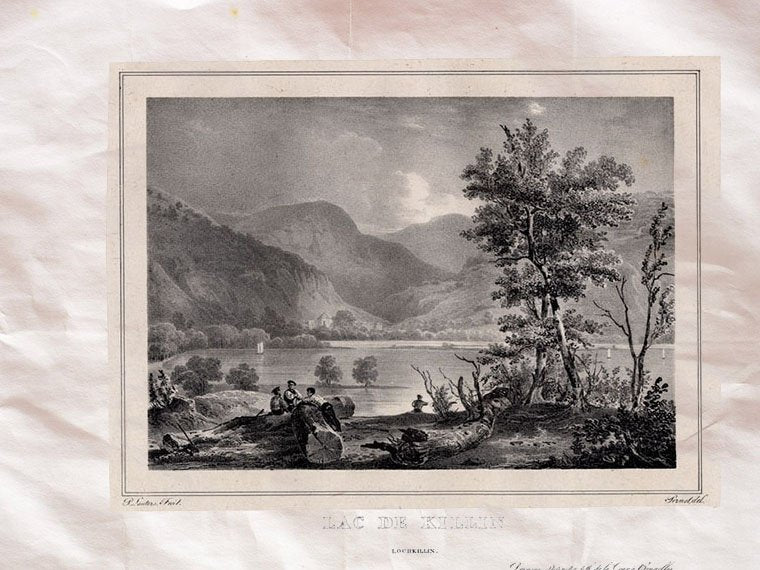 Loch Killin Scotland Pernot 1827 Vintage A4 Photo Print